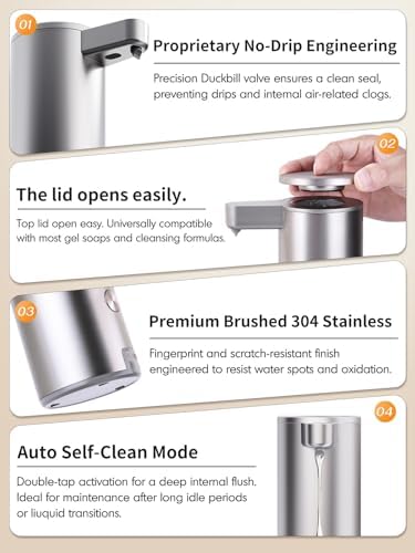 Automatic Liquid Soap Dispenser Touchless: Stainless Steel Hand Soap