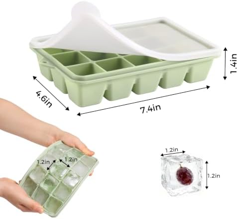 4 Pack Silicone Ice Cube Trays, Easy Release Ice Trays for Freezer