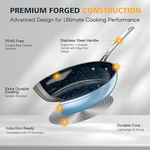 Nuwave 3-Piece 8”, 10”, 12” Forged Lightweight Frying Pan Set