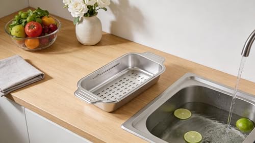 Extendable Colander 304 Stainless Steel Over Sink, 2 PCS