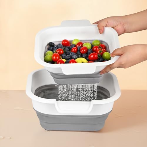 ROTTOGOON Collapsible Colander Set with Strainer Bowl, 2 in 1 Fruit