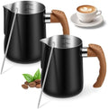 Milk Frothing Pitcher Set, 2pcs 20oz/600ml Stainless Steel Espresso