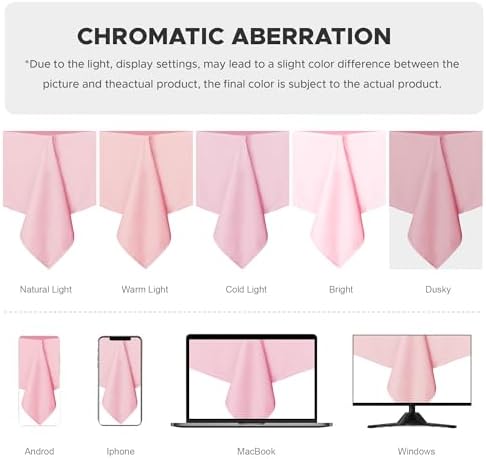 sancua Rectangle Tablecloth, 60 x 84 Inch, Valentines Pink