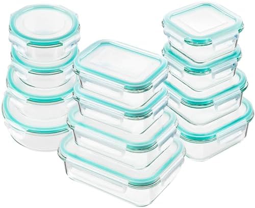 24pc Glass Food Storage Containers with Locking Lids