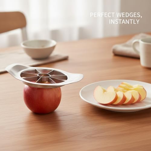 Apple Slicer Corer, Stainless Steel Fruit Divider for Uniform Wedges