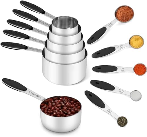 JOYHILL Measuring Cups and Spoons Set 304 Stainless Steel 10-Piece