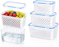 3 Pack Fruit Storage Containers for Fridge with Lids