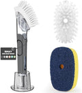RIMAY Dish Brush Set with Soap Dispenser, 2 Refills