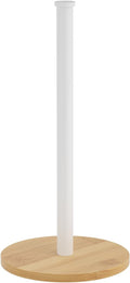 Wooden Paper Towel Holder Countertop, Non-Slip Base, Stainless Steel, by CHIKESI