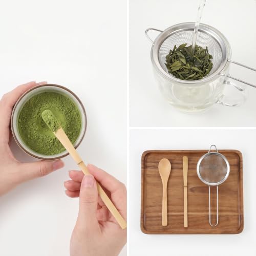 3Pcs Matcha Spoon and Sifter Set, Reusable Small Matcha Strainer