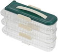 Green Automatic Rolling Egg Dispenser Three Layer Fridge Organizer
