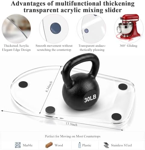 Mixer Slider Mat for KitchenAid 4.5-5Qt, Thickened Acrylic
