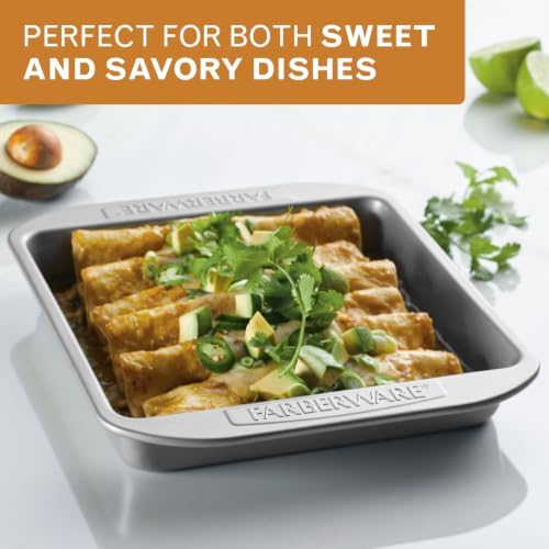 Farberware Nonstick Bakeware 9-Inch Square Cake Pan, Gray
