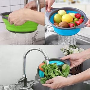 3-Packs Strainers for Kitchen Colander with Handles 3 Size Collapsible