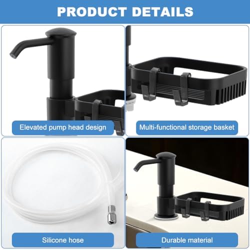 Soap Dispenser for Kitchen Sink with Sponge Holder