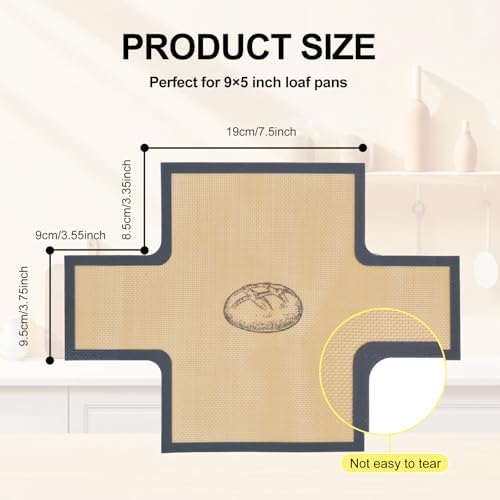 2 Pcs Thickened Silicone Bread loaf pan liners for baking bread