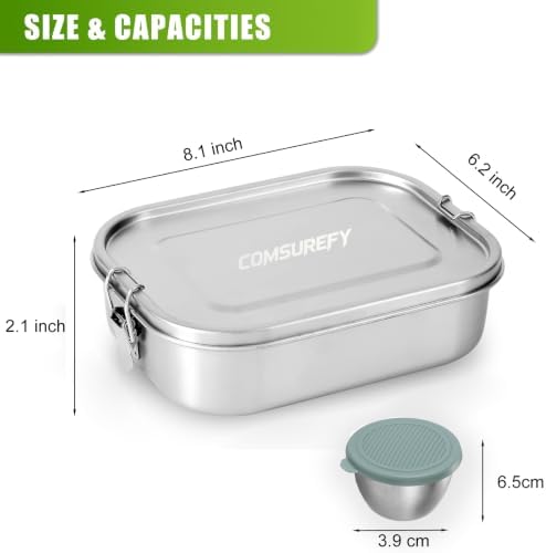 Stainless Steel Bento Box for Adults, 47oz (1400ml) Large
