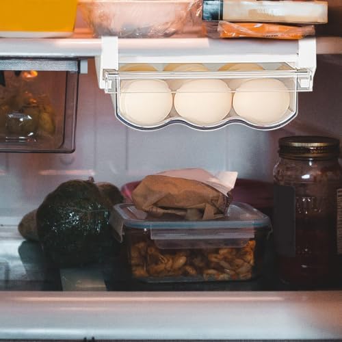 Large Capacity Drawer Style Egg Holder with Stackable PET Grid