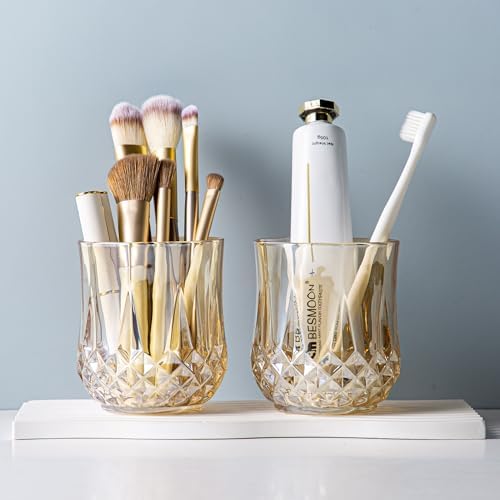 Enra Glass Soap Dispenser, Gold Hand Soap Dispenser Crystal Small