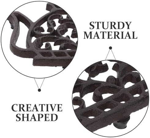 Cast Iron Teapot Shape Trivet, Non-Slip Heat Resistant Dish Pad