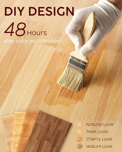 Unfinished Hevea Butcher Block Countertop, 25" x 24" x 1.5"