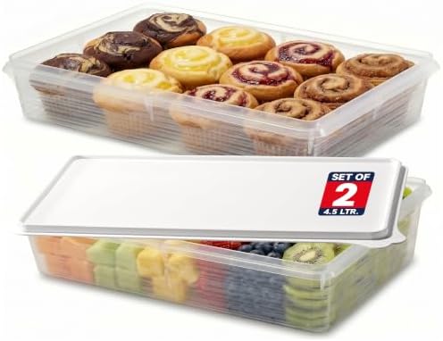 SIGNORA WARE 4.5L Plastic Containers with Lids, Set of 2