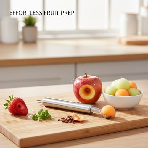 Stainless Steel Fruit Corer and Melon Baller - Dual-End Kitchen Tool