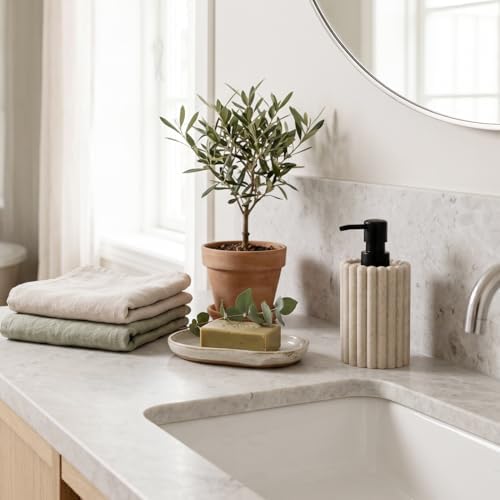 Soap Dispensers, 11.84 OZ, 2 PCS, Beige Sandstone Look