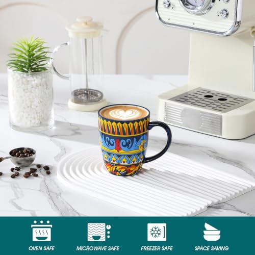 vancasso KRVI Ceramic Coffee Mugs, Set of 6, 12 oz