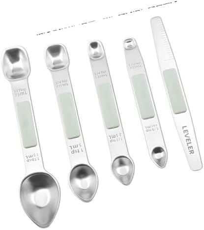 Stainless Steel Magnetic Measuring Spoon Set of 5 with,Metal Teaspoon