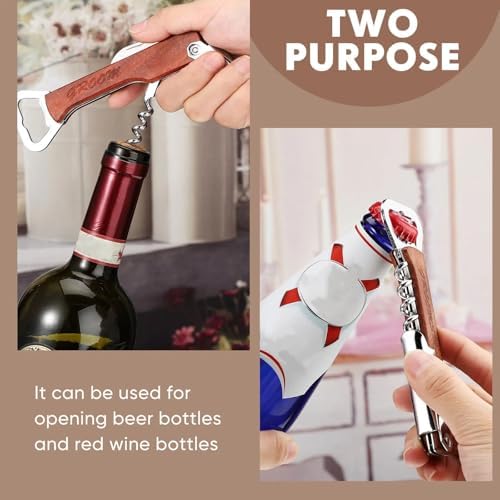 Lounsweer 8 Set Groomsmen Bottle Opener Corkscrew Wine Opener