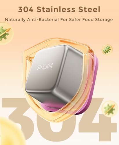 3 Pack 6oz Stainless Steel Snack Containers and 3 Pack 2oz Salad