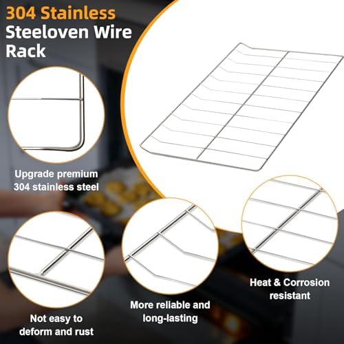 WPW10550642 Oven Rack, 25 x 15 Inch 304 Stainless Steel, 1 Pcs