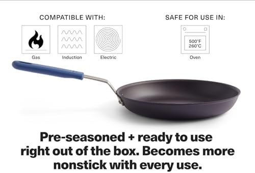 Misen 10 Inch Pre-Seasoned Carbon Steel Fry Pan – Lightweight, Even
