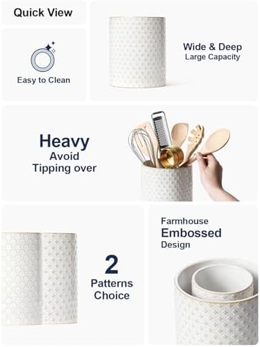 LE TAUCI 7.1" Ceramic Utensil Holder