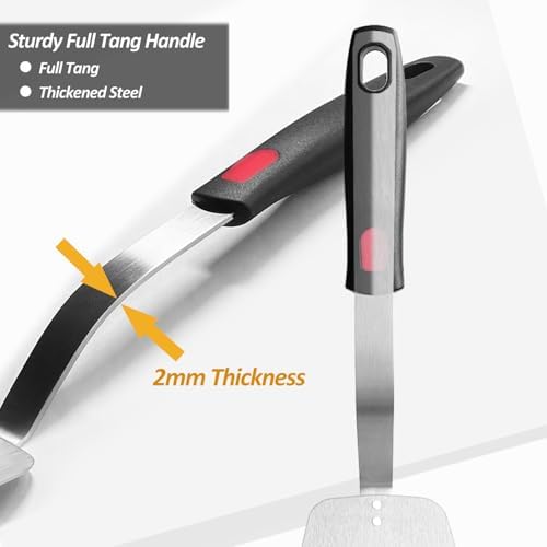Stainless Steel Spatula, Slotted Metal Turner for Kitchen