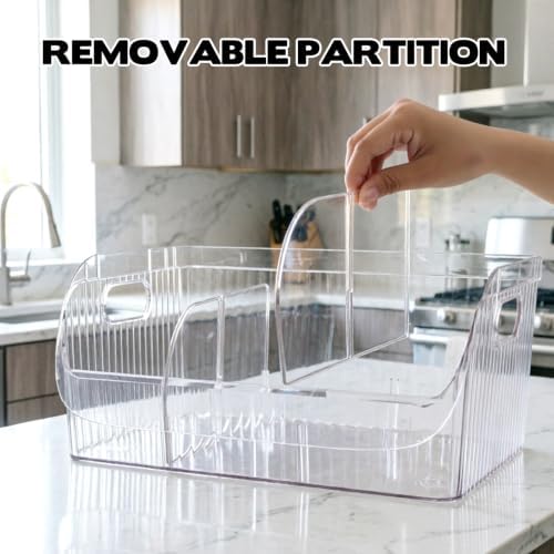 2 Pack Large Snack Chip Bag Organizer for Pantry, 6-Compartment Snack