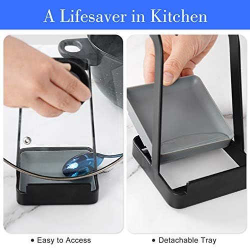 NiHome Versatile Pot Lid Ladle Holder Multipurpose Spatula Pad Book