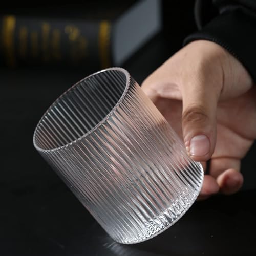 Drinking Glasses Set of 6, 10 oz Highball Glasses, Vintage Glassware