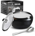 Sugar Bowl with Lid and Spoon, 12oz Sugar Cube Holder, Ghee Pot, Salt