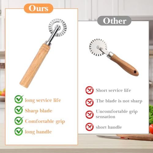 Pastry Wheel Cutter, Stainless Steel Ravioli Cutter, Fluted Pastry