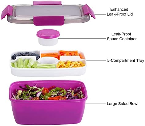 Caperci Large Salad Container Bowl for Lunch - Better Adult Bento