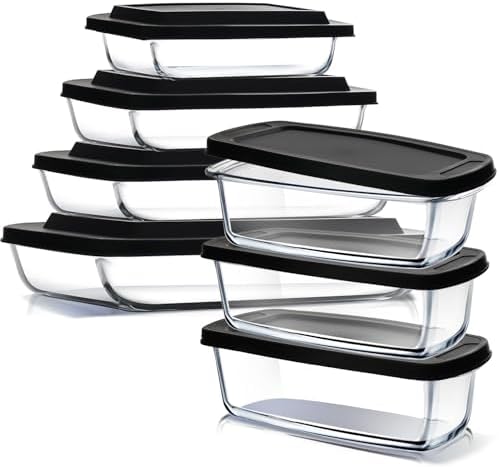 Eatex 7-Pack Glass Food Storage Containers with Lids