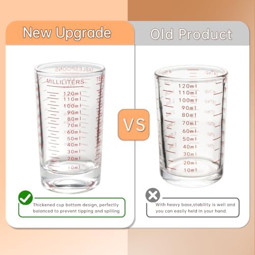 BCnmviku Measuring Cup Shot Glass 4 Ounce/120ML Liquid Heavy High