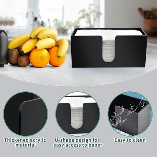 Countertop Black Acrylic Paper Towel Holder, 2 Pack