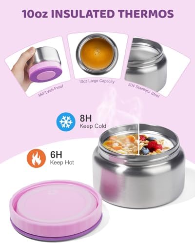 SOHIDA Bento Box with 10oz Soup Thermo: Kids Leakproof Lunch Box with
