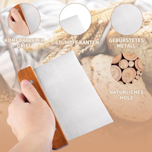 2 Pcs Dough Scraper Cutter 15CM Food Grade Stainless Steel Dough