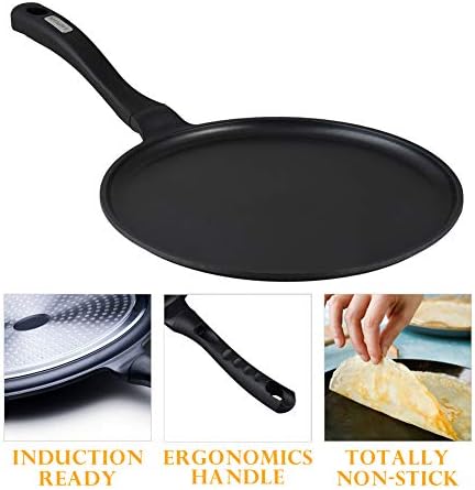 S·KITCHN Crepe Pan Nonstick Dosa Pan for Roti Indian, Non-Stick