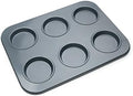 Fox Run Large Muffin Top Pan, 6 Cup Nonstick Muffin Top Baking Tin