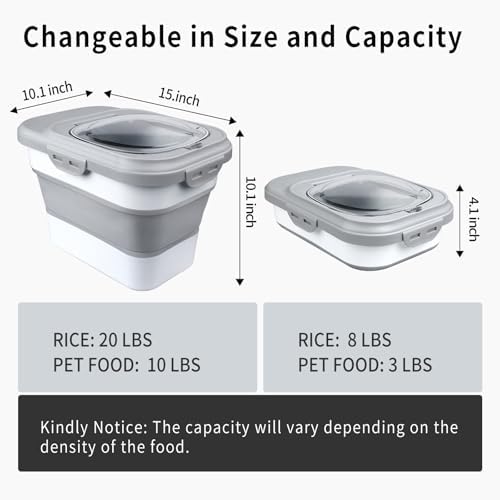Komzon Rice Storage Container, Collapsible Airtight Food Storage